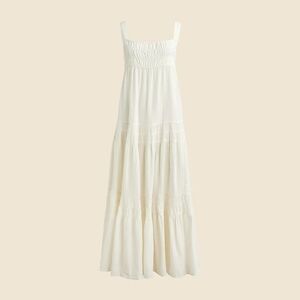 j crew ruffle deep v neck beach dress Cotton Voile Embroidered Beach Dress For Women